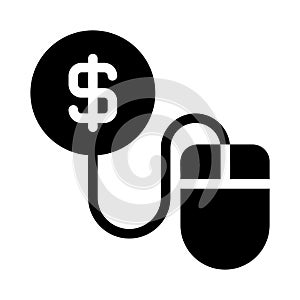 Online glyph flat vector icon