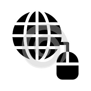 Online glyph flat vector icon