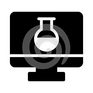 Online glyph flat vector icon