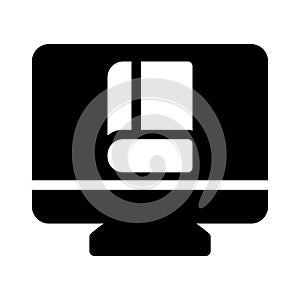 Online glyph flat vector icon