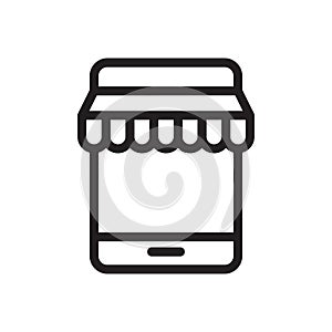 online vector thin line icon