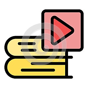 Online video book icon vector flat
