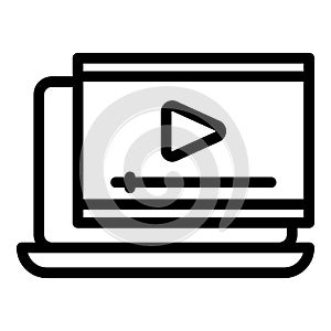 Online video course icon outline vector. Digital training
