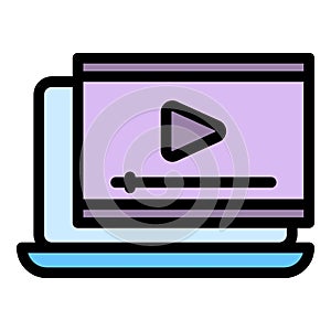 Online video course icon vector flat