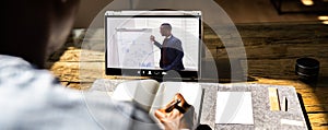 Online Virtual Video Conference Training On Laptop