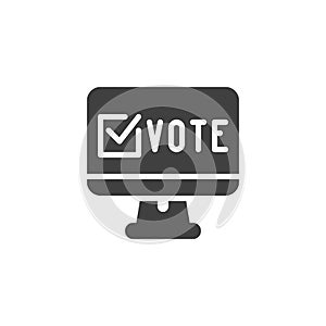 Online vote confirm vector icon