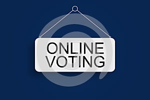 Online voting concept. online voting sign on a blue background