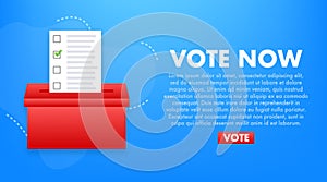 Online Voting Concept Vector Illustration with Ballot Box and Check Mark, Digital Election and Democracy Theme