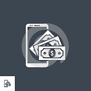 Online Wallet Icon. Thin Line Vector Illustration