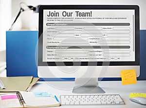 Online Web Job Application Form Concept photo