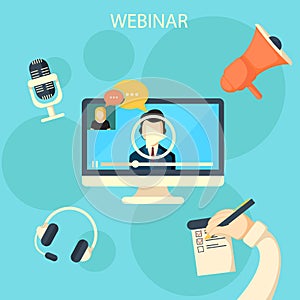 Online webinar design concept