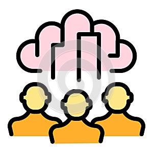 Online work group icon vector flat