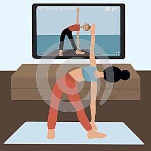 online yoga class illustration