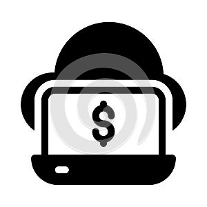 Onlinepay vector glyph flat icon