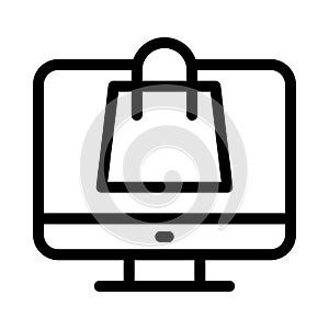 Onlineshopping vector. thin line    icon