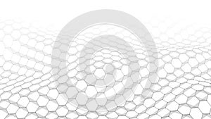 Ð¡onnected dots and lines. Gradient wave. Abstract digital background. Futuristic vector illustration. Hexagon