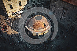 The Onofrio\'s Large Fountain seen from Dubrovnik Walls - Croatia