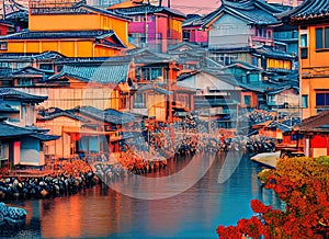 Onomichi, Hiroshima, Japan. Generative AI.