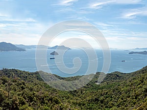 Onoseto strait seen from the top of Mount Misen, Japan