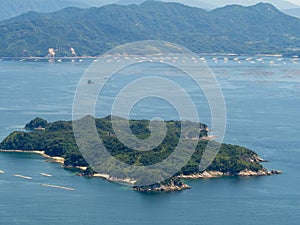 Onoseto strait seen from the top of Mount Misen, Japan