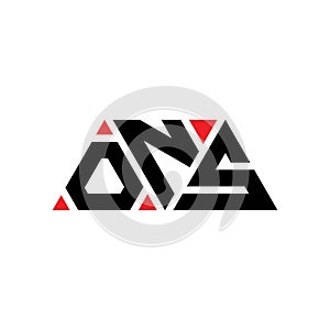 ONS triangle letter logo design with triangle shape. ONS triangle logo design monogram. ONS triangle vector logo template with red