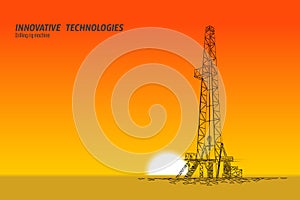 Onshore Oil Gas Drilling Rig. Raw material economy finance business concept. Petroleum industrial well machine ecology