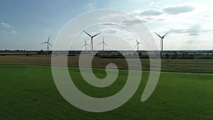 Onshore Windfarm Green Fields, Blue Sky