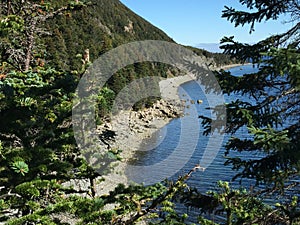 Onside of mountain over looking the beach