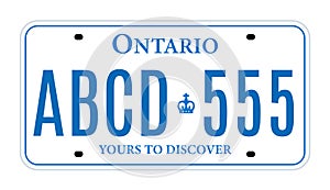 Ontario Canada car license plate registration vector design template photo