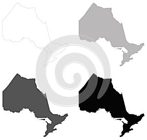 Ontario map - province located in east-central Canada