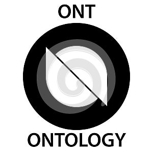 Ontology Coin cryptocurrency blockchain icon. Virtual electronic, internet money or cryptocoin symbol, logo