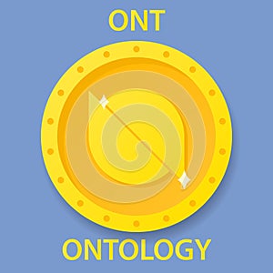 Ontology Coin cryptocurrency blockchain icon. Virtual electronic, internet money or cryptocoin symbol, logo