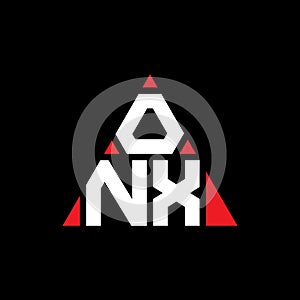 ONW triangle letter logo design with triangle shape. ONW triangle logo design monogram. ONW triangle vector logo template with red