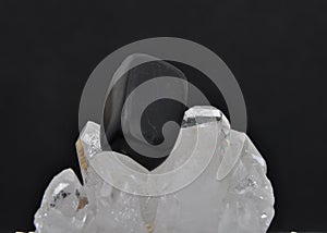 Onyx on rock crystal