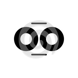 Black solid icon for Oo, initial and brand