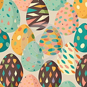 ood themed collection of easter eggs as pattern background
