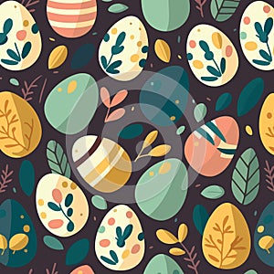 ood themed collection of easter eggs as pattern background