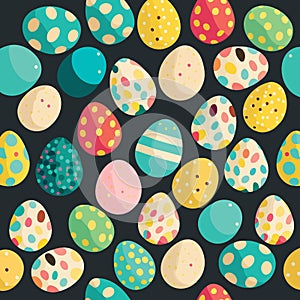 ood themed collection of easter eggs as pattern background