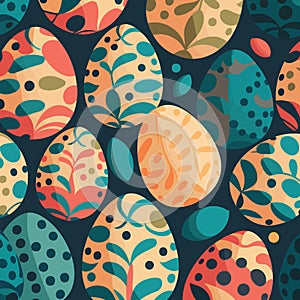 ood themed collection of easter eggs as pattern background