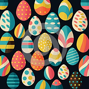 ood themed collection of easter eggs as pattern background