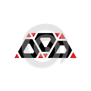 OOD triangle letter logo design with triangle shape. OOD triangle logo design monogram. OOD triangle vector logo template with red
