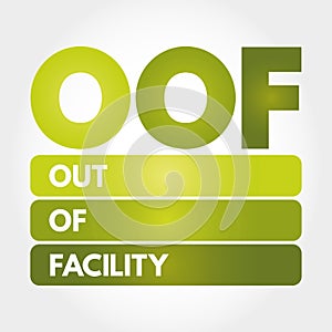 OOF - Out Of Facility acronym, business concept