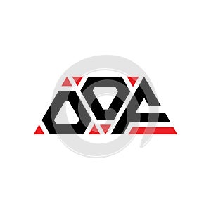 OOF triangle letter logo design with triangle shape. OOF triangle logo design monogram. OOF triangle vector logo template with red