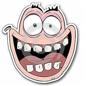 oofy cartoon character smiling with exaggerated joyful expression.