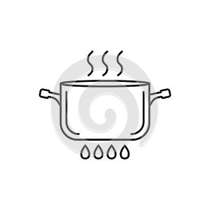 ÃÂ¡ooking pot icon in flat style. Saucepan vector illustration on isolated background. Pan sign business concept photo