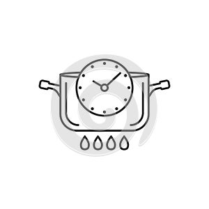ÃÂ¡ooking pot icon in flat style. Saucepan vector illustration on isolated background. Pan sign business concept photo