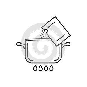ÃÂ¡ooking pot icon in flat style. Saucepan vector illustration on isolated background. Pan sign business concept photo