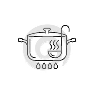 ÃÂ¡ooking pot icon in flat style. Saucepan vector illustration on isolated background. Pan sign business concept photo