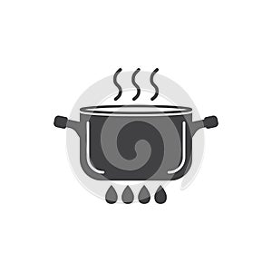 ÃÂ¡ooking pot icon in flat style. Saucepan vector illustration on isolated background. Pan sign business concept photo