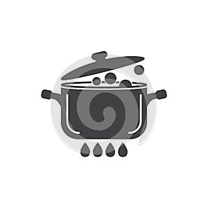 ÃÂ¡ooking pot icon in flat style. Saucepan vector illustration on isolated background. Pan sign business concept photo